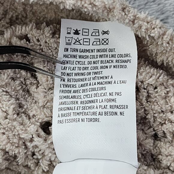 American Eagle Sweater M Tan Chenille Stretch Cable Knit Pullover Preppy Casual - Picture 5 of 9